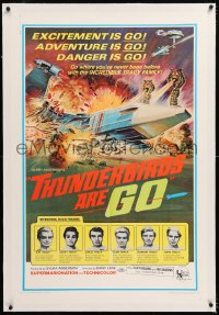 8x203 THUNDERBIRDS ARE GO linen 1sh 1967 marionette puppets, really cool sci-fi action artwork!
