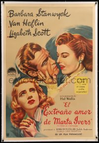 8y109 STRANGE LOVE OF MARTHA IVERS linen Argentinean 1946 Barbara Stanwyck, Lizabeth Scott, Heflin!