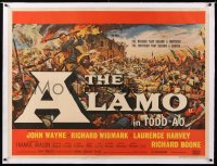8y152 ALAMO linen British quad 1960 Brown art of John Wayne in the War of Independence in Todd-AO!