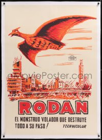 8y087 RODAN linen Colombian poster R1970s Sora no Daikaiju Radon, art of the monster, Ishiro Honda