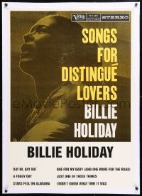 8y063 BILLIE HOLIDAY linen 26x36 music poster 1983 advertising Songs for Distingue Lovers CD, rare!