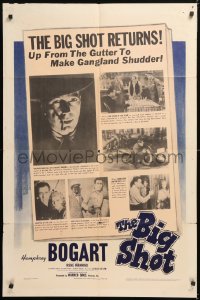 8z157 BIG SHOT 1sh 1942 Humphrey Bogart returns from the gutter to make Gangland shudder!