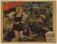 8z223 MOROCCO LC 1930 sexy saloon singer Marlene Dietrich seducing Legionnaire Gary Cooper!