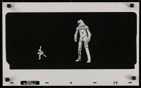 9a076 TRON Kodalith animation cel 1982 David Warner towering over tiny Jeff Bridges, Disney, rare!