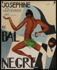 9a122 AU BAL NEGRE 25x31 Italian special poster 1980s Josephine Baker poster!
