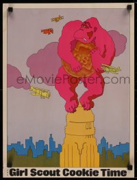 9a066 GIRL SCOUT COOKIE TIME 15x20 special poster 1972 Saul Bass art of King Kong on Empire State!