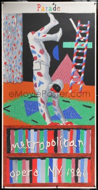 9a009 PARADE 41x81 opera ballet stage poster 1981 great colorful David Hockney art of dancer, rare!