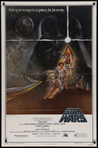 9a062 STAR WARS style A third printing 1sh 1977 George Lucas classic sci-fi epic, art by Tom Jung!