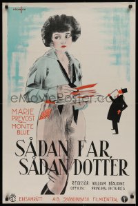 9a116 DAUGHTERS OF PLEASURE Swedish 1925 Hakansson art of Clara Bow in early big role, ultra rare!