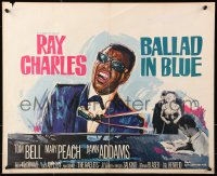 9b236 BLUES FOR LOVERS Belgian 1966 Ballad in Blue, cool art of Ray Charles playing piano!