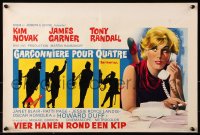 9b238 BOYS' NIGHT OUT Belgian 1962 James Garner, Tony Randall, art of sexy Kim Novak on the phone!