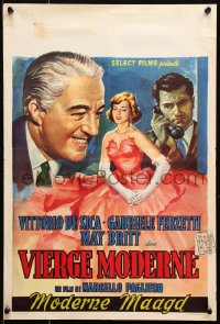 9b294 MODERN VIRGIN Belgian 1955 Vittorio De Sica, art of pretty May Britt in fancy dress!