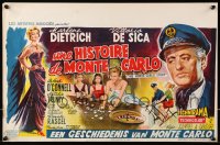 9b295 MONTE CARLO STORY Belgian 1957 Dietrich, Vittorio De Sica, high stakes, low cut gowns!