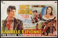 9b310 SEA DEVILS Belgian R1960s Rock Hudson is a six-four fighting man taming Yvonne De Carlo!