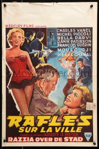 9b314 SINNERS OF PARIS Belgian 1958 Pierre Chenal's Rafles sur la ville, art of sexy showgirl!