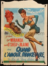 9b315 SOMETHING FOR THE BOYS Belgian 1946 art of sexy Vivian Blaine , plus Carmen Miranda!