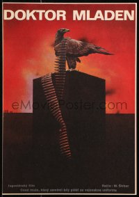 9b100 DOKTOR MLADEN Czech 12x16 1976 different wild art of eagle and bullets by Josef Vyletal!