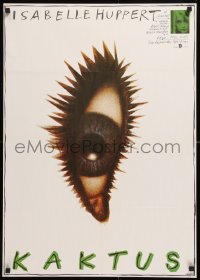 9b069 CACTUS East German 23x32 1989 Isabelle Huppert, artwork of cactus eye by Ernst!