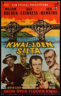 9b036 BRIDGE ON THE RIVER KWAI Finnish 1958 William Holden, Alec Guinness, David Lean WWII classic!