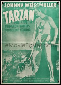 9b049 TARZAN THE APE MAN Finnish R1950s Johnny Weismuller in the title role, different!