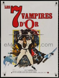 9b616 7 BROTHERS MEET DRACULA French 24x32 1975 kung fu horror, art by Vic Fair & Arnaldo Putzu!