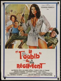 9b658 LADY MEDIC French 24x31 1977 Sciotti art of sexy half-naked military doctor Edwige Fenech!