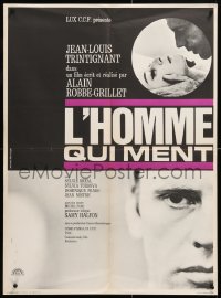 9b656 L'HOMME QUI MENT French 23x31 1968 Jean-Louis Trintignant, Sylvie Breal, Bourduge art!