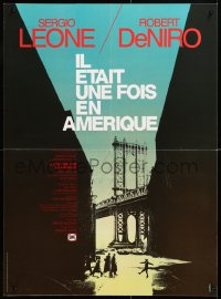 9b680 ONCE UPON A TIME IN AMERICA French 23x31 1984 directed by Sergio Leone, cool Hurel art!