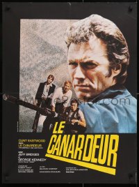 9b697 THUNDERBOLT & LIGHTFOOT French 23x31 1974 huge image of Clint Eastwood & big gun!