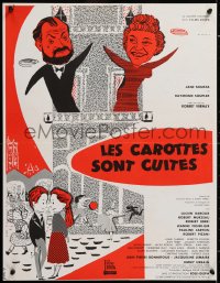 9b745 LES CAROTTES SONT CUITES French 20x26 1956 Robert Vernay, castle artwork, carrots are cooked!