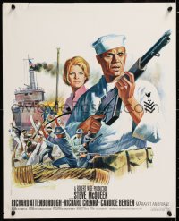 9b769 SAND PEBBLES French 18x22 1967 art of Navy sailor McQueen & Candice Bergen by Jean Mascii!