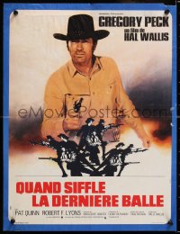 9b771 SHOOT OUT French 15x20 1971 great image of gunfighter Gregory Peck facing down baddies!