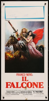 9b833 FALCON Italian locandina 1982 wild fantasy art of warrior and woman on horseback by Sciotti!