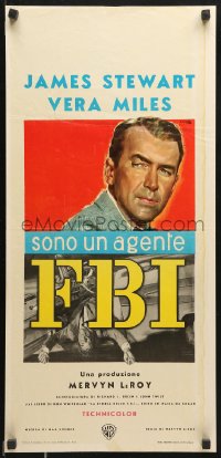 9b835 FBI STORY Italian locandina 1959 great art of detective Jimmy Stewart by Averardo Ciriello!