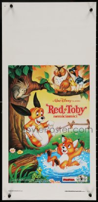 9b838 FOX & THE HOUND Italian locandina R1988 two friends who didn't know they were supposed to be enemies!