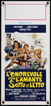 9b858 L'ONOREVOLE CON L'AMANTE SOTTO IL LETTO Italian locandina 1982 sexy crime art by Enzo Sciotti!