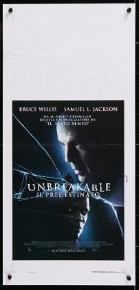 9b915 UNBREAKABLE Italian locandina 2000 M. Night Shyamalan directed, Bruce Willis, Samuel L. Jackson!