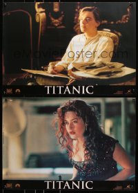 9b951 TITANIC group of 5 Italian 18x25 pbustas 1997 Leonardo DiCaprio, Kate Winslet, James Cameron!