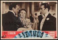9b971 FAN Italian 13x19 pbusta 1949 Jeanne Crain between Sanders and Greene, Otto Preminger, rare!