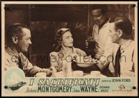 9b993 THEY WERE EXPENDABLE Italian 14x19 pbusta 1949 John Wayne, Reed & Montgomery at table, rare!
