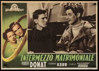 9b994 VACATION FROM MARRIAGE Italian 13x19 pbusta 1947 artwork of Robert Donat & Deborah Kerr!