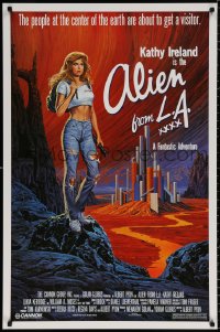 9c480 ALIEN FROM LA 1sh 1988 artwork of Kathy Ireland in sexy white shirt by Larry Salk!