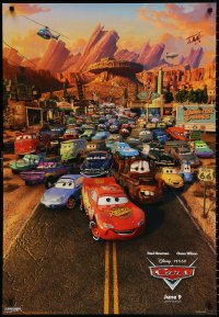 9c535 CARS advance 1sh 2006 Walt Disney Pixar animated automobile racing, great cast image!