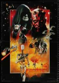 9c192 PHANTOM MENACE 25x35 English commercial poster 1999 Episode I, montage with villains!