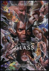 9c608 GLASS teaser DS 1sh 2019 M. Night Shyamalan, Alex Ross art of Jackson, McAvoy & Willis!
