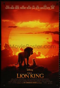 9c707 LION KING int'l advance DS 1sh 2019 Walt Disney live action/CGI, Donald Glover as Simba, cute image!