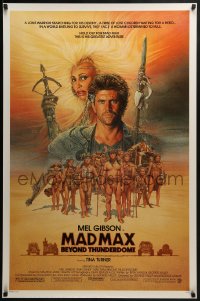 9c726 MAD MAX BEYOND THUNDERDOME 1sh 1985 art of Mel Gibson & Tina Turner by Richard Amsel!