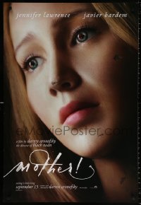 9c762 MOTHER! teaser DS 1sh 2017 Bardem, wild image of Jennifer Lawrence in title role cracking!