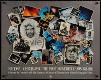 9c092 NATIONAL GEOGRAPHIC 27x34 video poster 1988 The First Hundred Years, cool collage!
