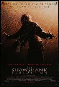9c862 SHAWSHANK REDEMPTION advance DS 1sh 1994 escaped prisoner Tim Robbins in rain, Stephen King!